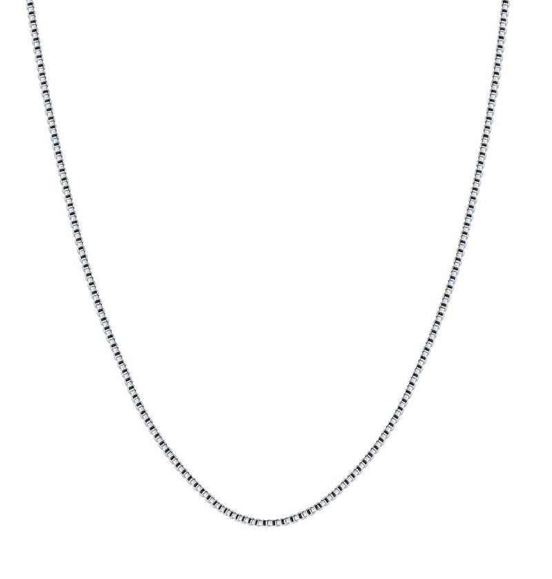 BORUO 925 Sterling Silver Box Chain Necklace, 1mm Solid Italian Nickel-Free Lobster Claw Clasp 18 Inch - Image 2